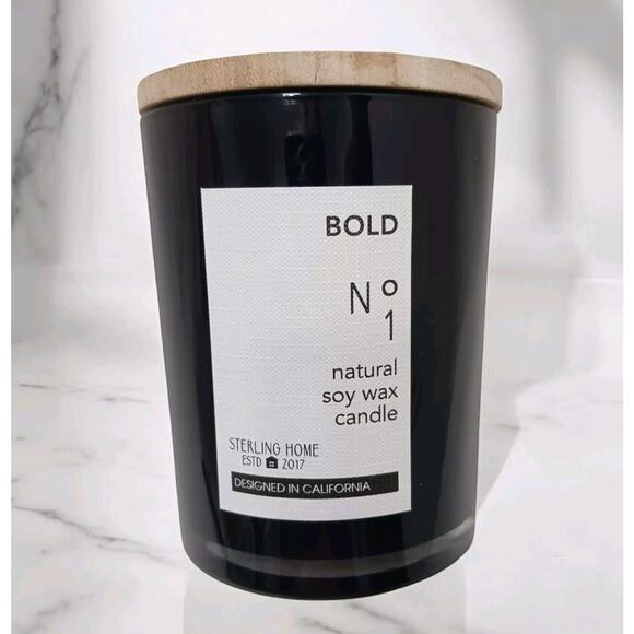 BOLD No. 1 Candle Natural SOY Wax Hand Poured BLACK Glass Masculine Luxury Scent - Picture 4 of 11
